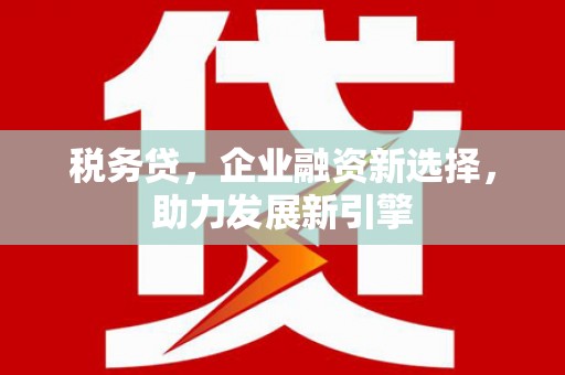 鹰手营子矿区税务贷，企业融资新选择，助力发展新引擎